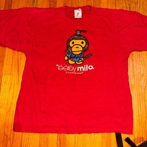 Bape Baby Milo Samurai vintage/old mid 2000s Red T-Shirt